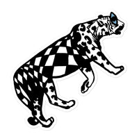Chessboard Tiger Sticker